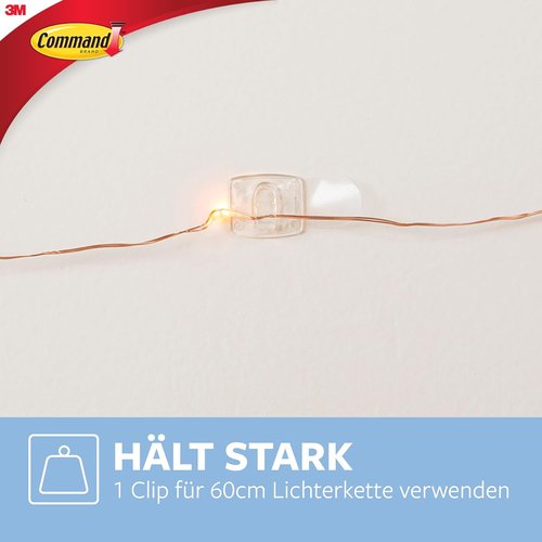 Command Mini Holiday Light Hooks - 40 Clips & 48 Strips for Easy Holiday Decor Setup