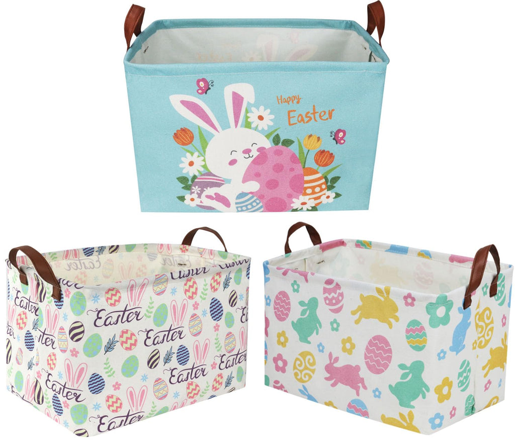 Sanjiaofeng Rectangular Valentine's Day Basket Love Storage Bins,Girls Storage Basket with Handles.Clothers,Books,Kid's Gifts Bins. (Pink Line Love)
