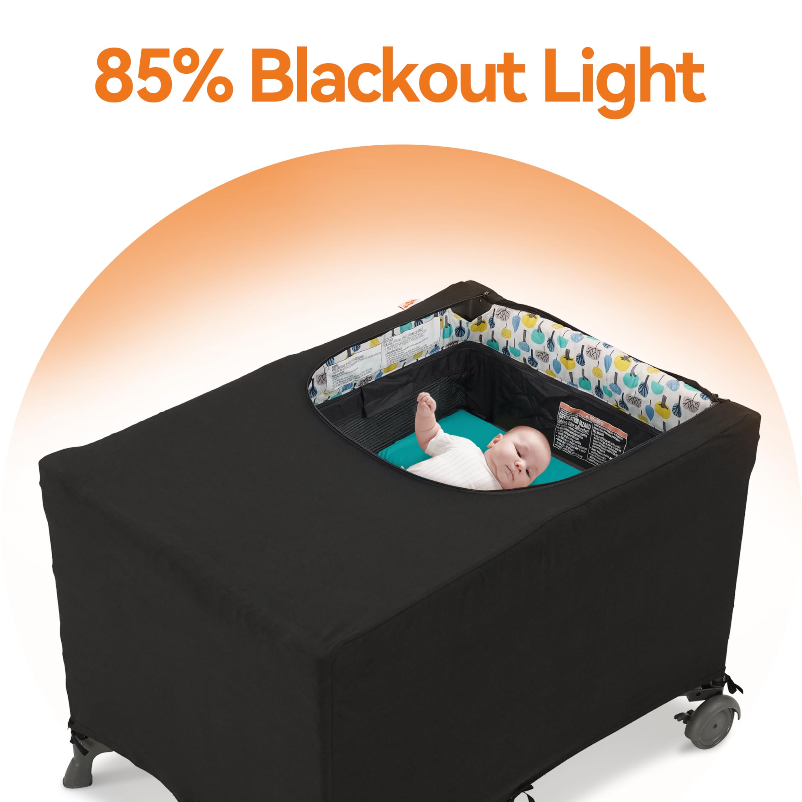 Pamo Babe Blackout Cover for Pack and Play - Baby Playard Cover, Breathable Netting for Indoor or Outdoor Tent