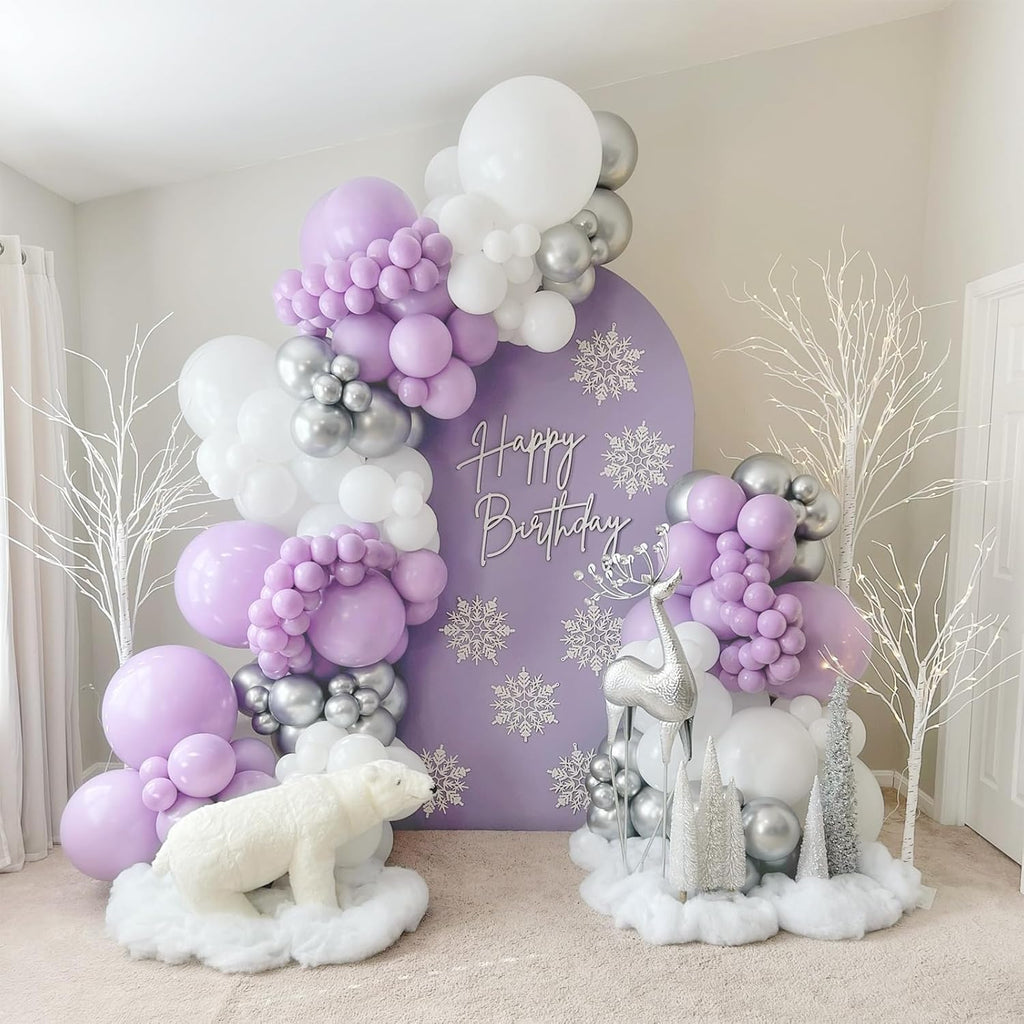 Skiennix 120pcs Pastel Purple Balloons - Light Purple Balloon Garland for Baby Showers & Parties