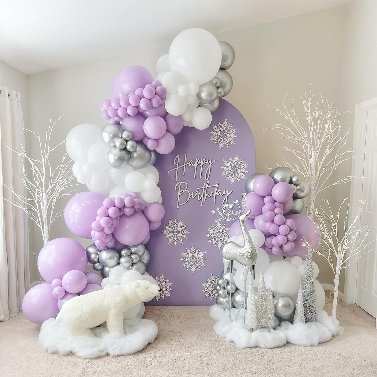 Skiennix 120pcs Pastel Purple Balloons - Light Purple Balloon Garland for Baby Showers & Parties