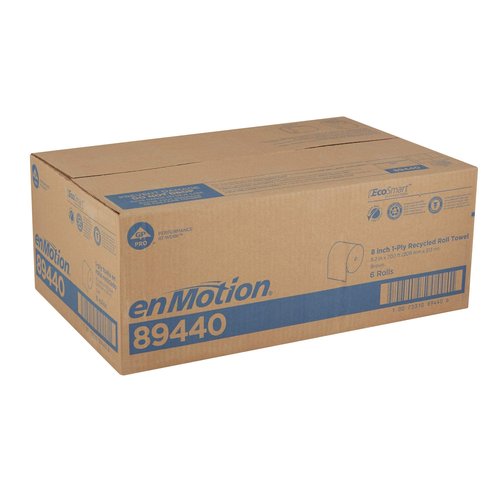 enMotion Georgia‑Pacific (by GP PRO) 8 in 700 Linear Feet Recycled Paper Towel Roll, Brown, 6‑Roll Case Paper Towel Rolls, 89440