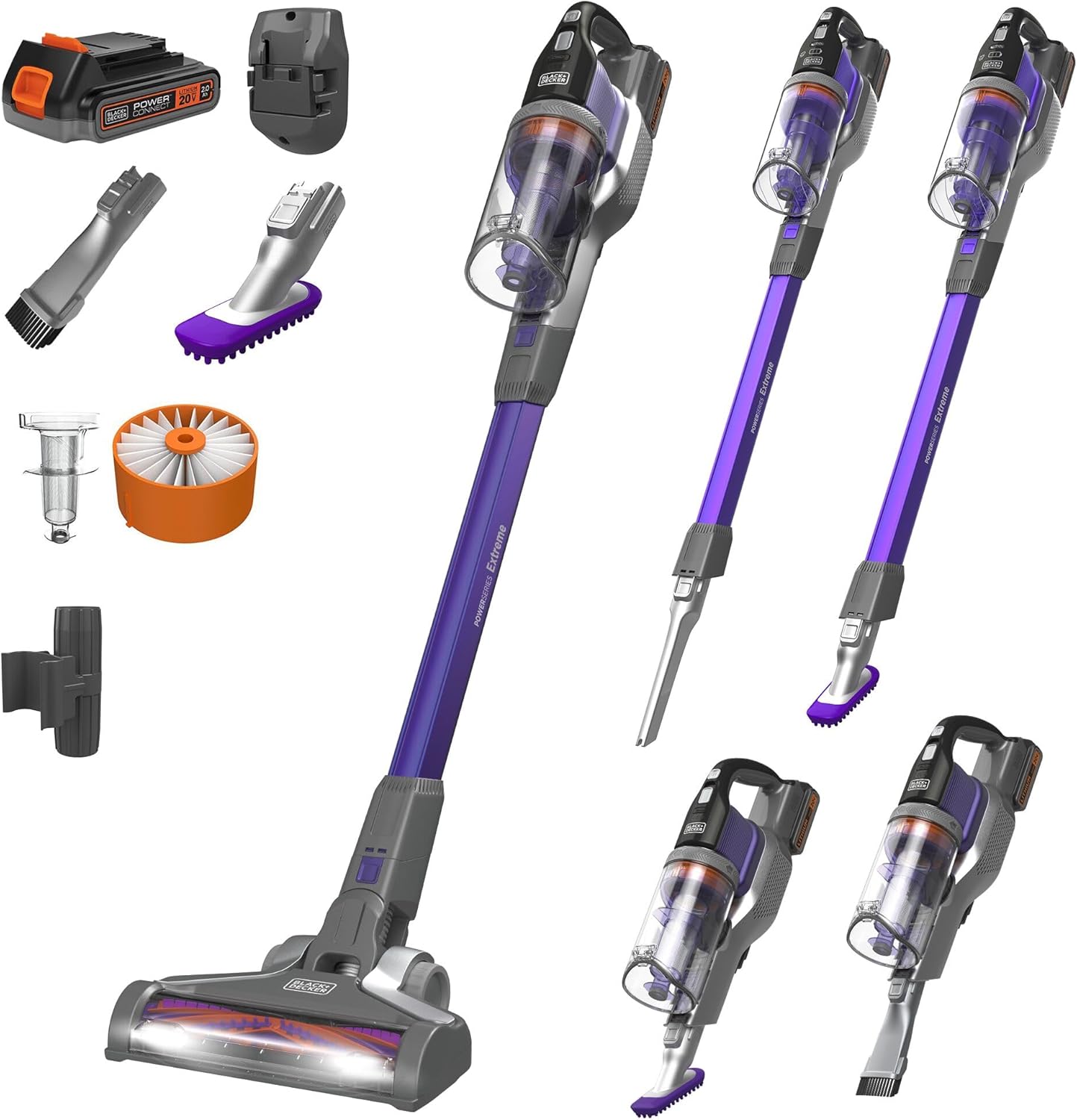 BLACK+DECKER Cordless Pet Hair Vacuum - Maximum Suction, 55 Minutes Runtime, Multi-Surface | Lightweight Design