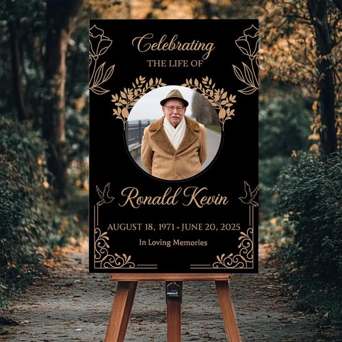 Editable Celebration of Life Welcome Sign - Personalized Memorial Poster for Funeral Service