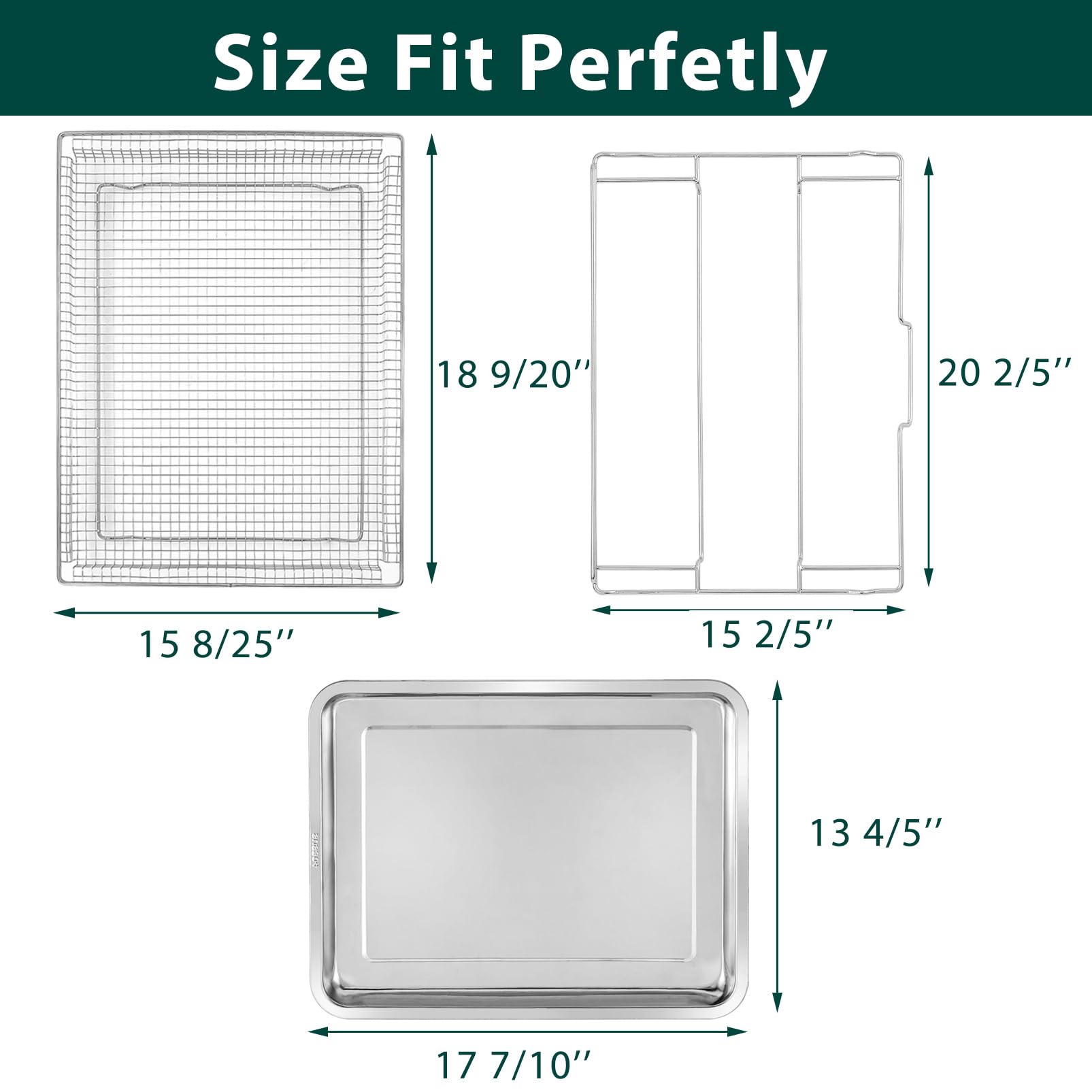 AFT27FRIG Air Fryer Tray Replacement Parts for Frigidaire Ready Cook 27" Air Fry Tray Air Fryer Basket FCWS2727AS Air Fryer Rack 304 Stainless Steel Electric Stove Range Wall Oven Shelf Rack 1 Pack