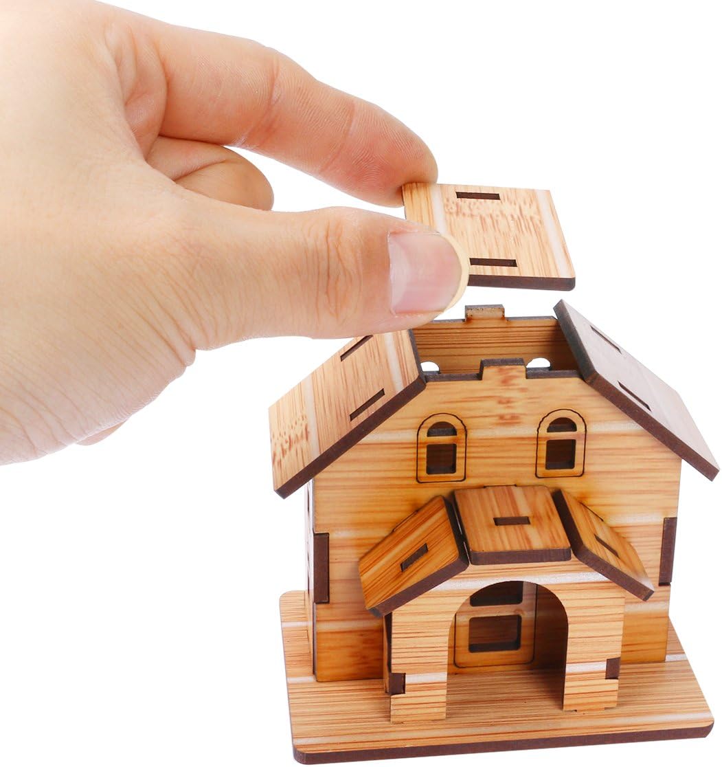 Skiennix 3D Wooden Puzzle - Mini DIY Model House Kit | Educational Jigsaw Puzzle for All Ages