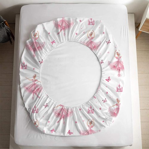 NiuOne Kids Queen Sheets 4Pcs Princess Sheets Cute Queen Sheet for Girls Ballet Dancer Bedding Pink Girls Decoration Bedroom Bedding