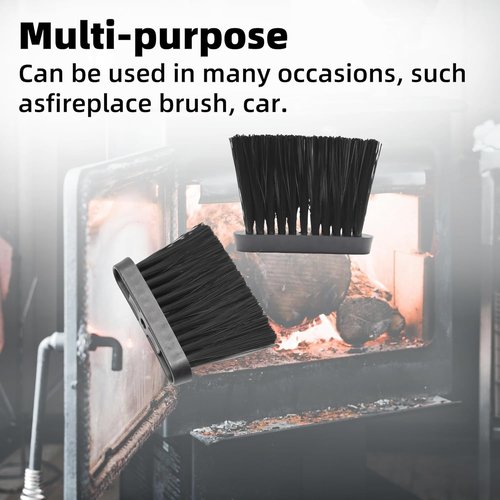 Lssapr 2 Pcs Chimney Bench Oblong Fireplace Brushes Adhesive Thread Soft Bristles Dust Brush Replacement Head for Hearth Tidy Car Fireplace Fire Pit