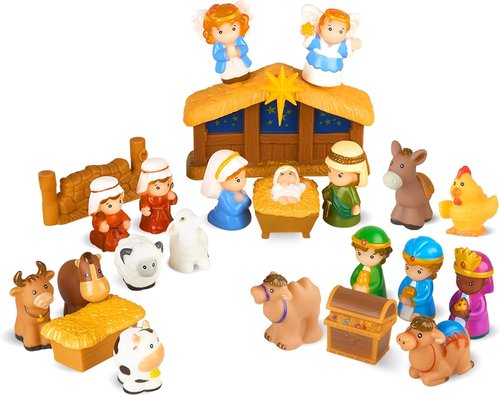 HARDWIND Nativity Set for Kids - 25-Piece Christmas Story Playset Figurines | Toddler-Friendly Design