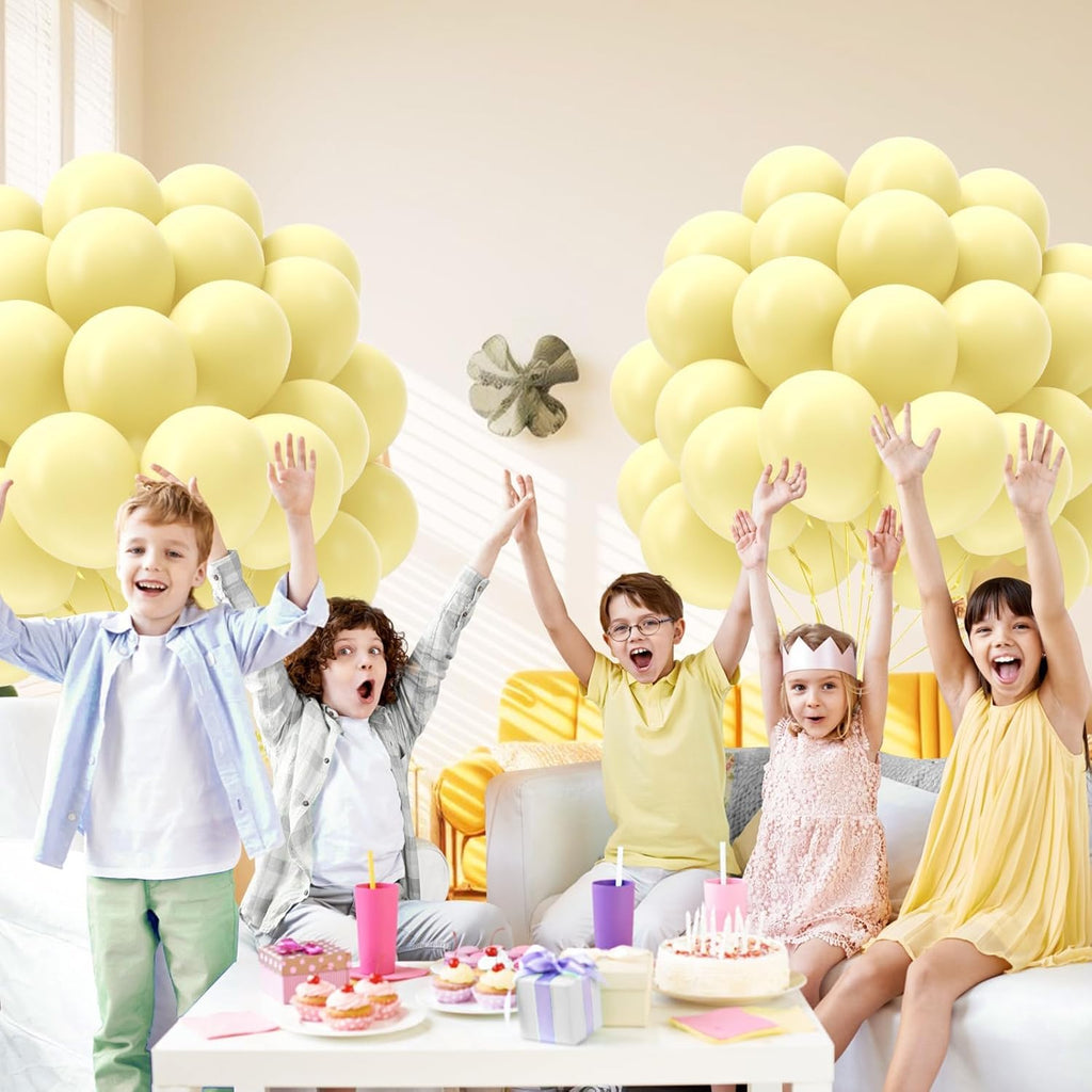 Pastel Yellow Balloons - 12-Inch Light Yellow Latex Balloons | 50-Pack for Gender Reveal & Baby Shower Decor