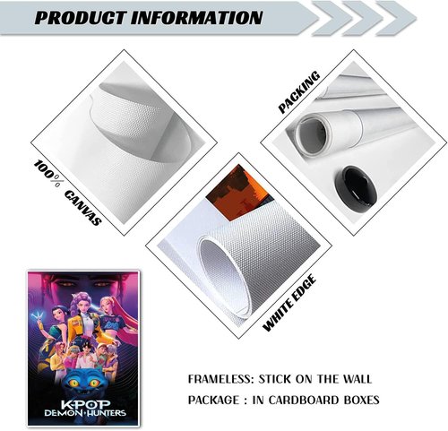 **COMOR Deman Huntors Poster - Perfect Birthday Party Decoration for Kids | Canvas Print for Teen Bedroom (12" x 16")**