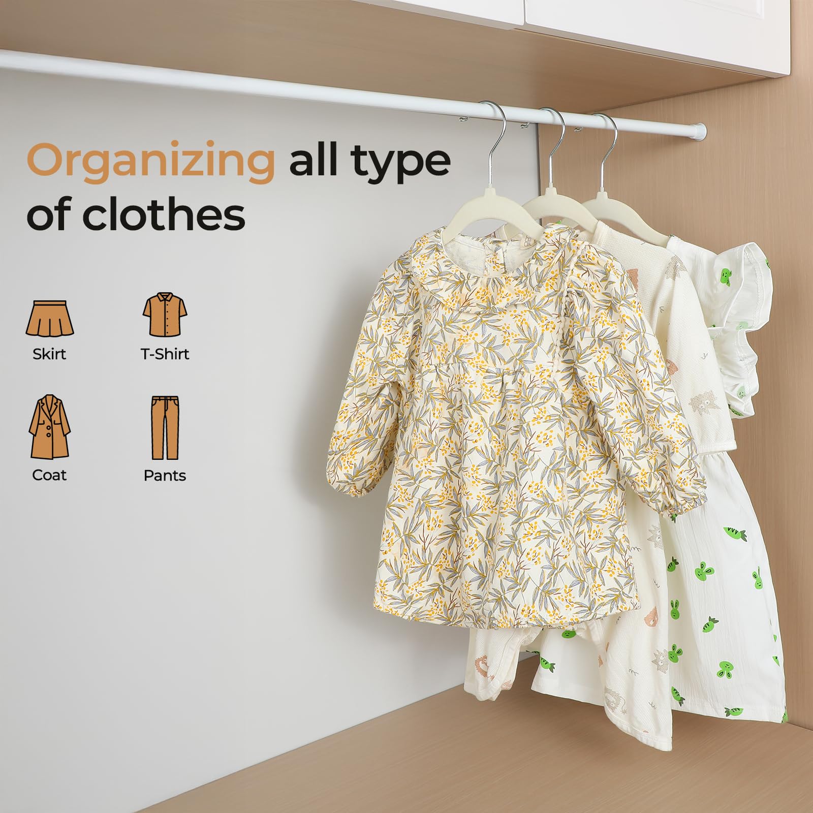 GoodtoU Kids Velvet Hangers Baby Hangers for Closet 20 Pack Non Slip Childrens Infant Hanger Beige