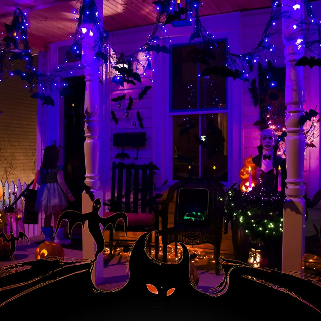 Minetom Halloween String Lights - 100 Count 25 Feet Incandescent Bulbs | Purple Mini Lights for Festive Decor