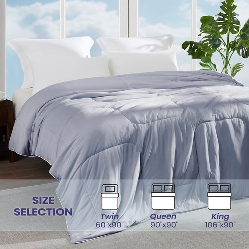 HOMELYSIAN Cooling Comforter King Size, Cooling Blanket for Hot Sleepers, Lightweight Comforter, Dark Grey