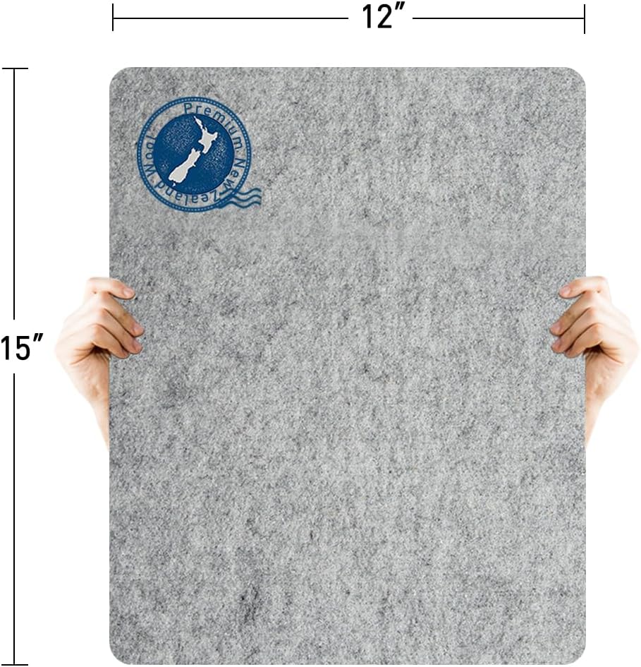 ZOMONETI Wool Pressing Mat - 15" x 12" 100% New Zealand Felted Wool for Quilting & Sewing Supplies