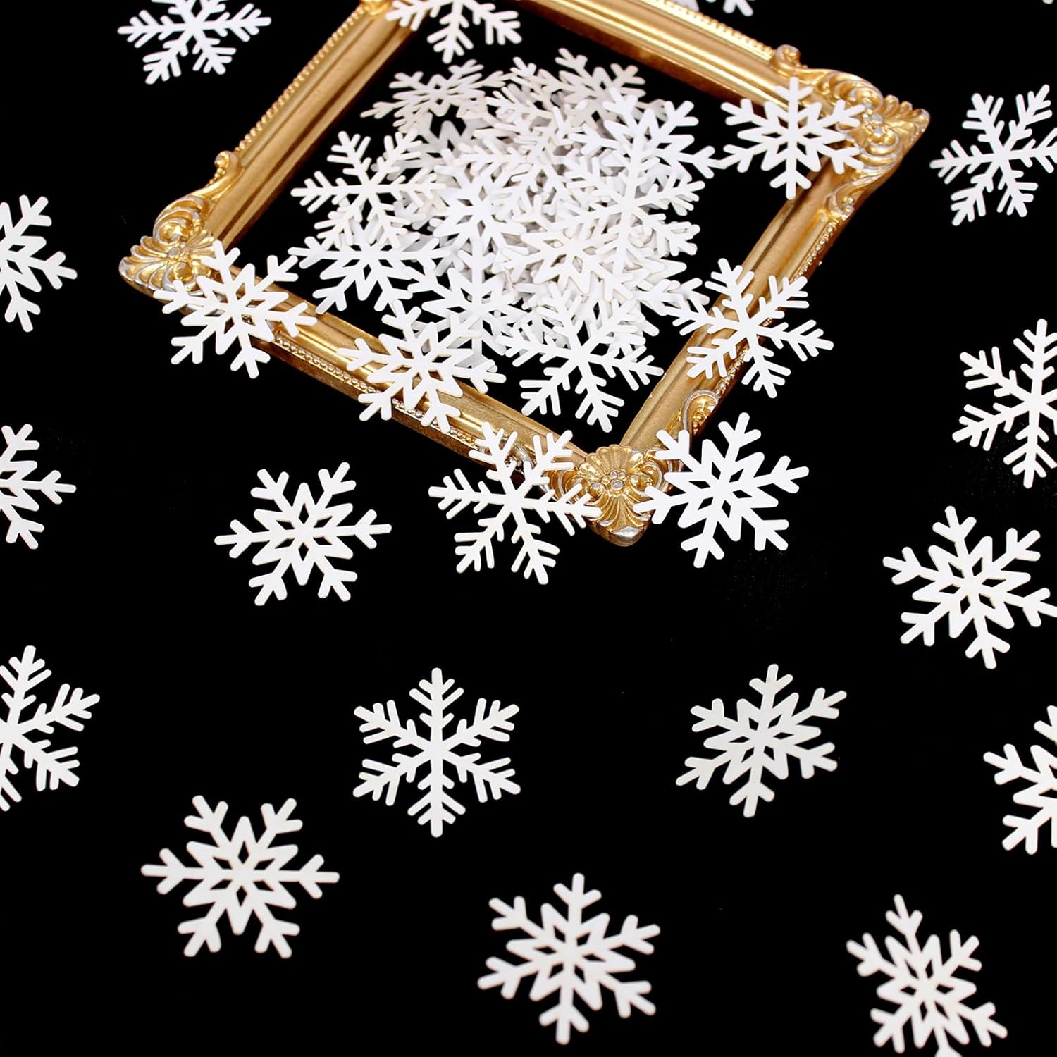 Skiennix 200PC White Snowflake Confetti - Perfect for Winter Wonderland Parties & Holiday Decor