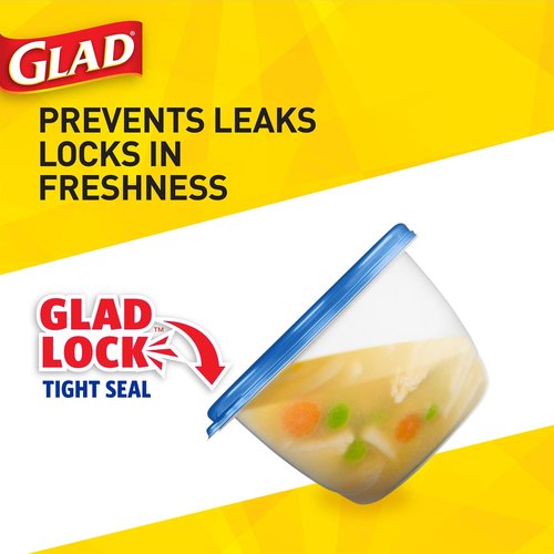 Glad Big Bowl Food Storage Containers, Large Round - (48 Oz) - 3 Count, Standard