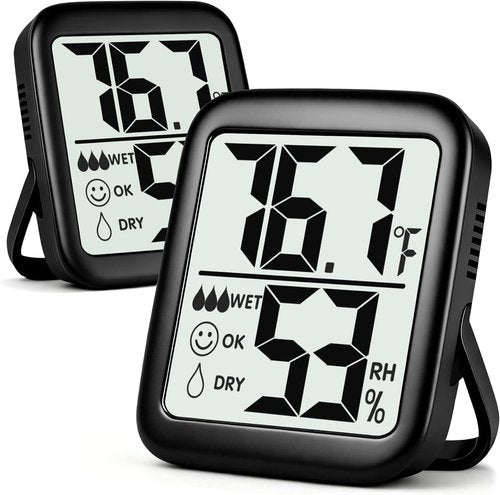 Antonki Room Thermometer & Hygrometer - Digital Indoor Temperature & Humidity Monitor | 2-Pack with Battery Included