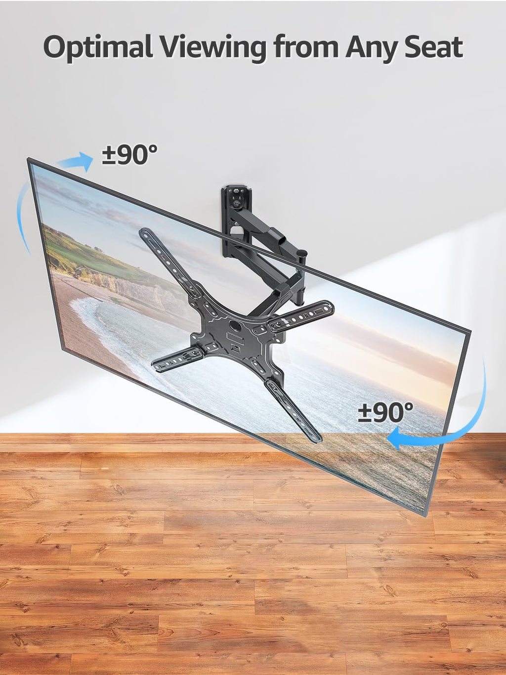 MOUNTUP Full Motion TV Wall Mount - Fits 26-60 Inch TVs | Swivel & Tilt for LED/LCD Up to 77 LBS