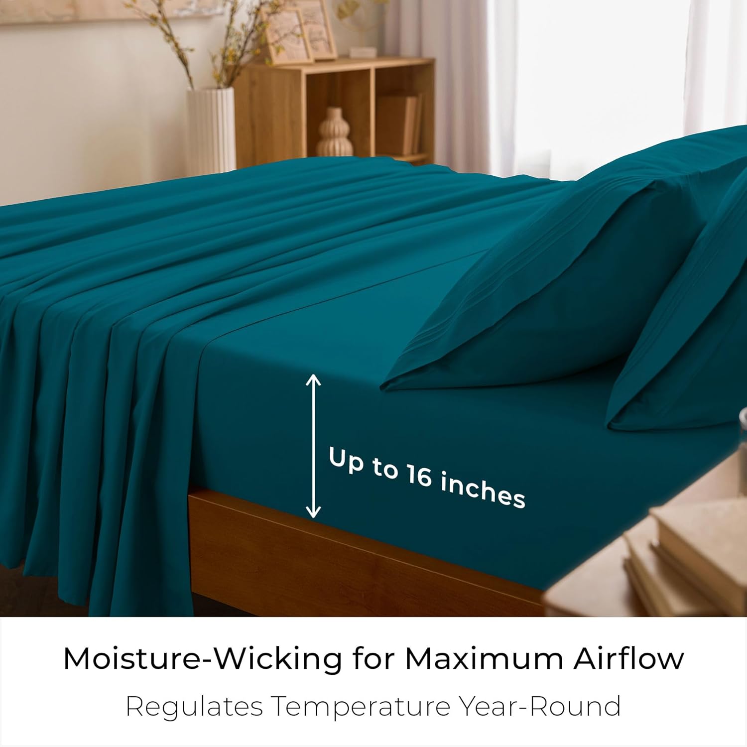 Mellanni Full Sheets Set - Iconic Collection Luxury Bedding | Extra Soft, Cooling, Wrinkle-Resistant (Teal)