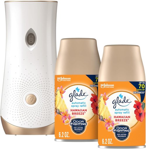 Glade Automatic Spray Refill Kit - Hawaiian Breeze Air Freshener for Home & Bathroom | 6.2 Oz, 2 Count