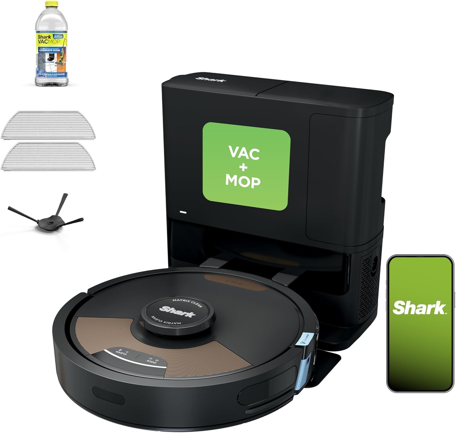 Shark Matrix Plus 2-in-1 Robot Vacuum & Mop - Sonic Mopping, HEPA Filter, WiFi, Black/Gold