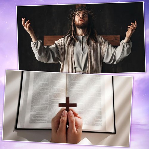 Geelin Easter Crown of Thorns Set - 13 Pcs Mini Wooden Cross & Thorn Wreath | 8'' Christian Decor for Home & Church