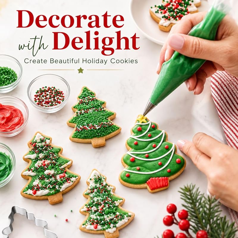Christmas Tree Cookie Cutters Set, 9-Piece Stainless Steel Bakeware
