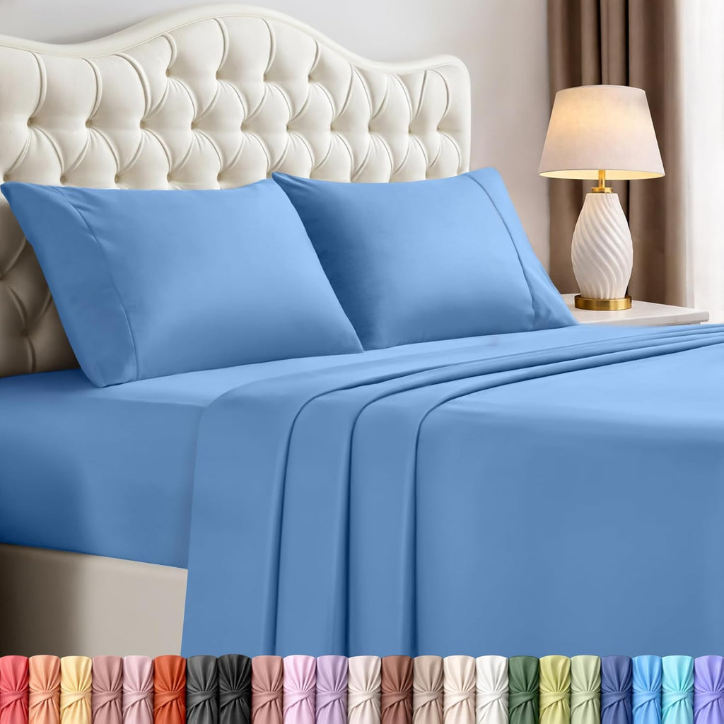 Utopia Bedding King Size Sheet Set - Soft & Breathable Microfiber, 4-Piece in Dutch Blue