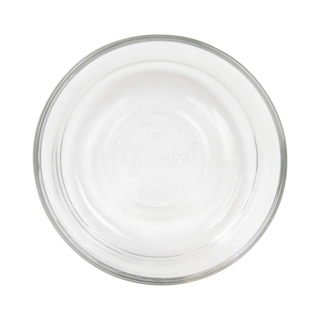 Pyrex 7200 2 Cup Glass Bowls & 7200-PC Sleek Silver Food Storage Replacement Lids (4-Pack) - Made in USA