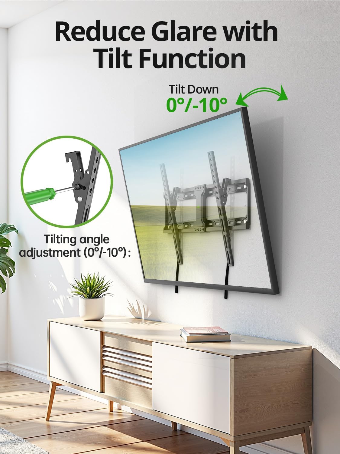 USX MOUNT Full Motion TV Wall Mount - Fits 32-70 Inch TVs Up to 99 lbs | Tilting Design for Flat & Curved Screens