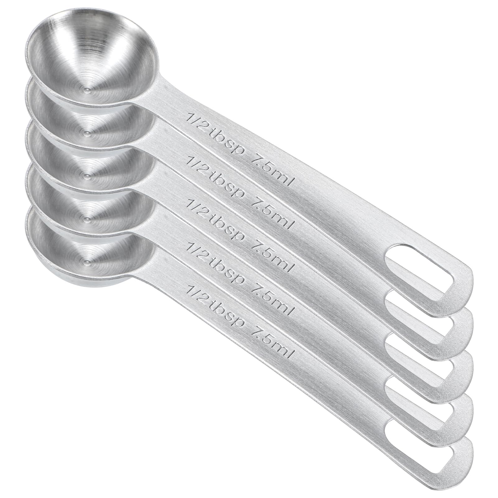 5 PCS Measuring Spoons Tablespoon Measuring Spoon 1/2 tbsp (1.5 tsp | 7.5 ml | 7.5 cc| 1/4 oz) Stainless Steel Measurings Spoons for Kitchen Cooking Spoon(Silver)