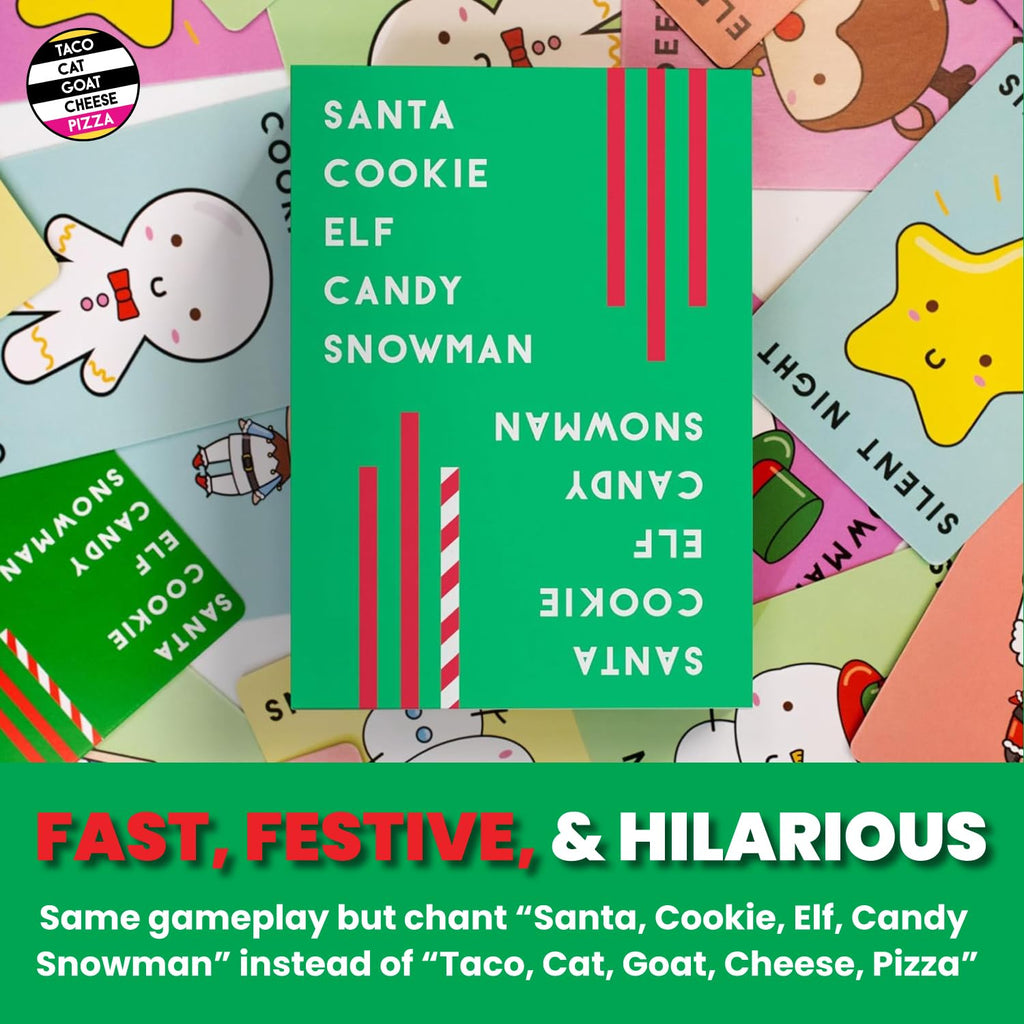Taco Cat Goat Cheese Pizza - Santa Cookie Elf Candy Snowman Holiday Card Game | Fun for 2-8 Players, Perfect for Stockings and White Elephant Gifts