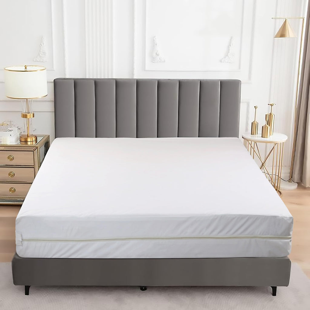 Twin Mattress Protector Encasement with Zipper – Waterproof Mattress Protector Twin Size – Soft, Breathable & Noiseless Zippered Mattress Cover – Fits Up to 12”