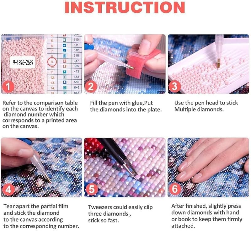 WUSARPLY Flower Diamond Painting Kit for Adults - Full Drill Moon Planet Art