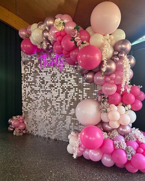 Bezente Pink Balloons Set - 60pcs 12-Inch Metallic Pearl & Latex Balloons for Birthday & Baby Showers