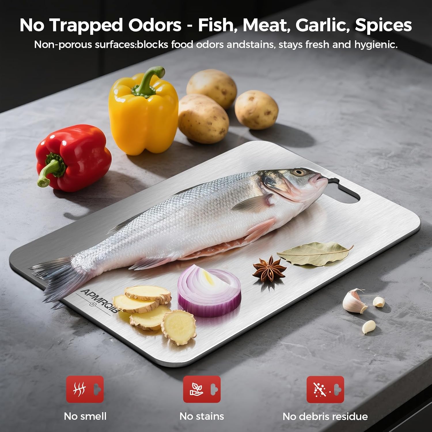 Titanium Cutting Board Set - 100% Pure Titanium, Double-Sided & Non-Toxic | Ideal for Charcuterie & Meat (3 Pack)
