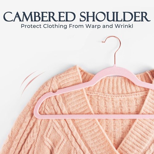 HOUSE DAY Pink Velvet Hangers - Premium Non-Slip Felt Clothes Hangers | 120 Pack, Durable & Space-Saving