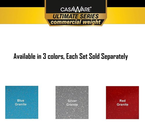 casaWare 11.5 x 11.5 x 1.5-Inch (Exterior) Square Multipurpose Pan, Ultimate Series Commercial Weight, Ceramic Non-Stick Coating (Silver Granite)