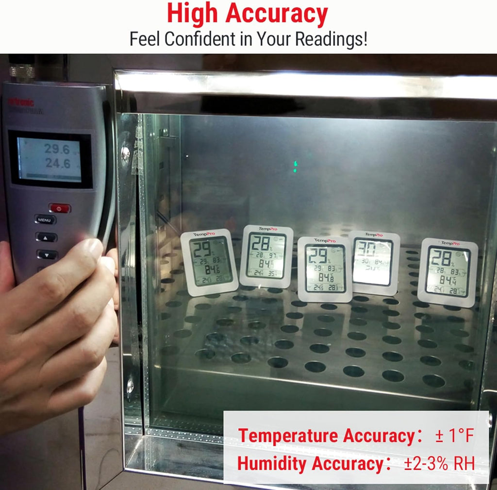 TempPro TP50 Digital Hygrometer - Accurate Indoor Thermometer & Humidity Gauge | 2-Piece Set