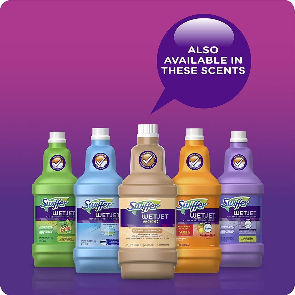 Swiffer Floor Cleaner Solution Refill - Lavender Scent, 42.2 Fl Oz | Pack of 4 Bottles