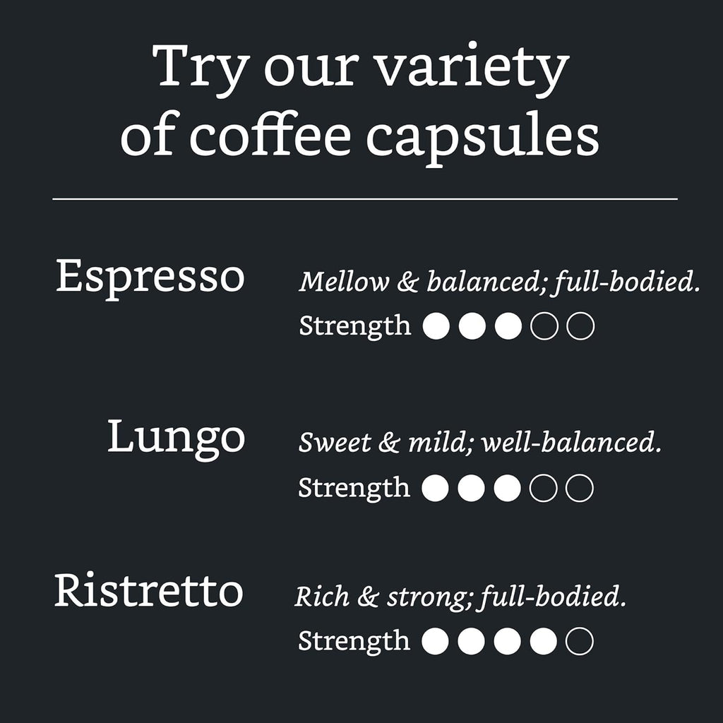Solimo Lungo Capsules - Medium Roast Coffee Pods for Nespresso Original Brewers | 50 Count Pack