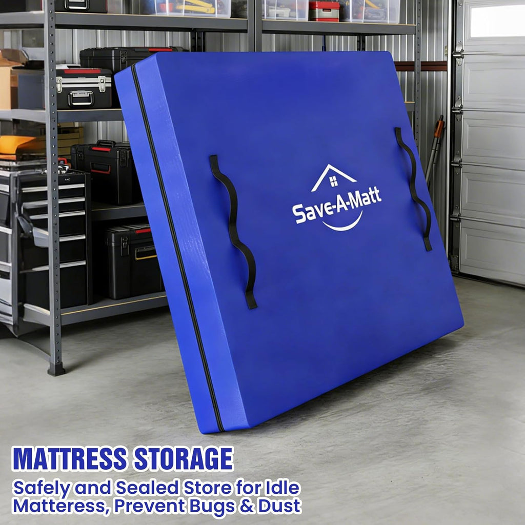 SaveAMatt Queen Mattress Bag - Extra Thick, Durable & Waterproof Moving Cover with Heavy Duty Handles (82”x63”x15”)
