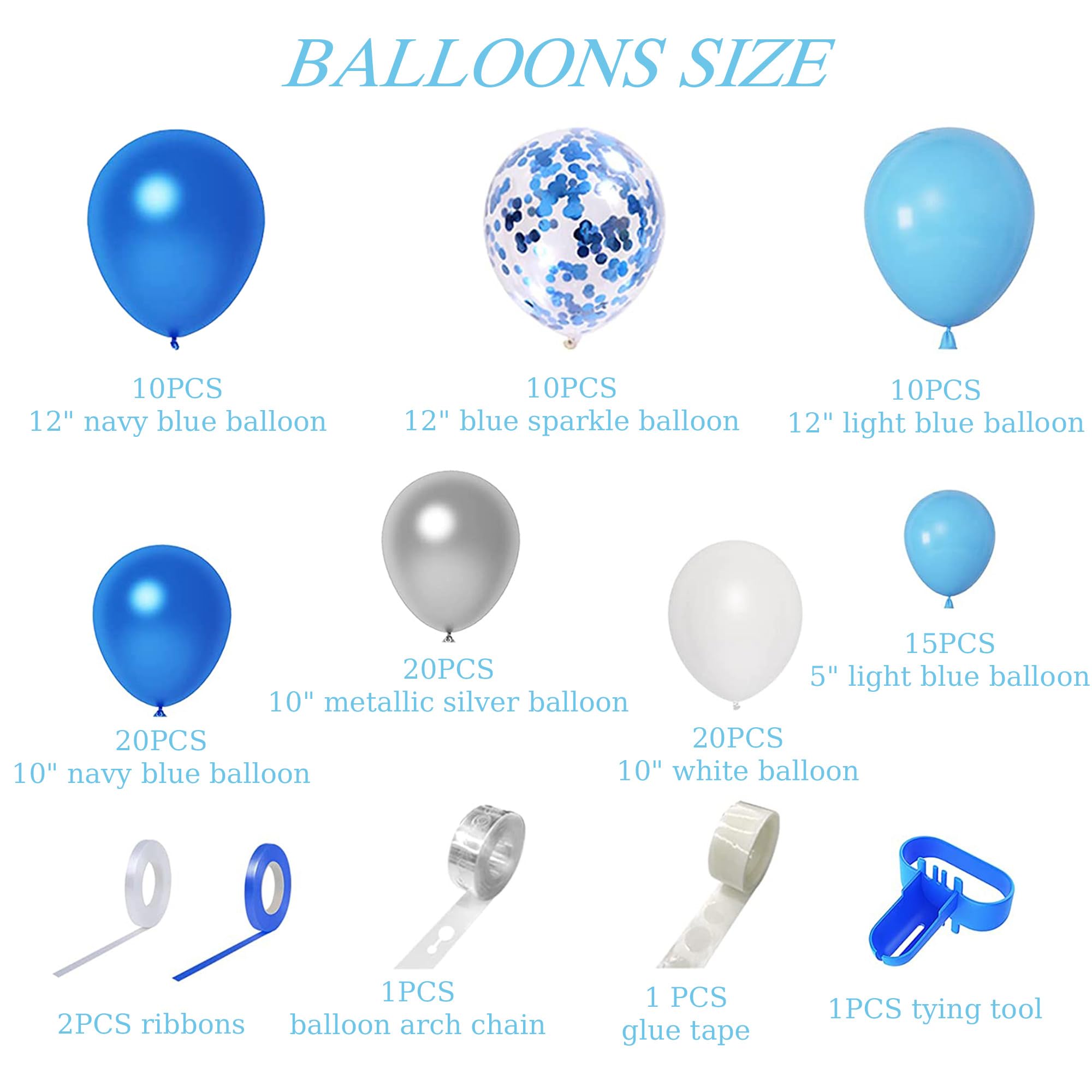 Cartoon Birthday Decorations, Blue Balloons Arch Kit, Theme Party Decorations Supplies for Theme Birthday Decoration