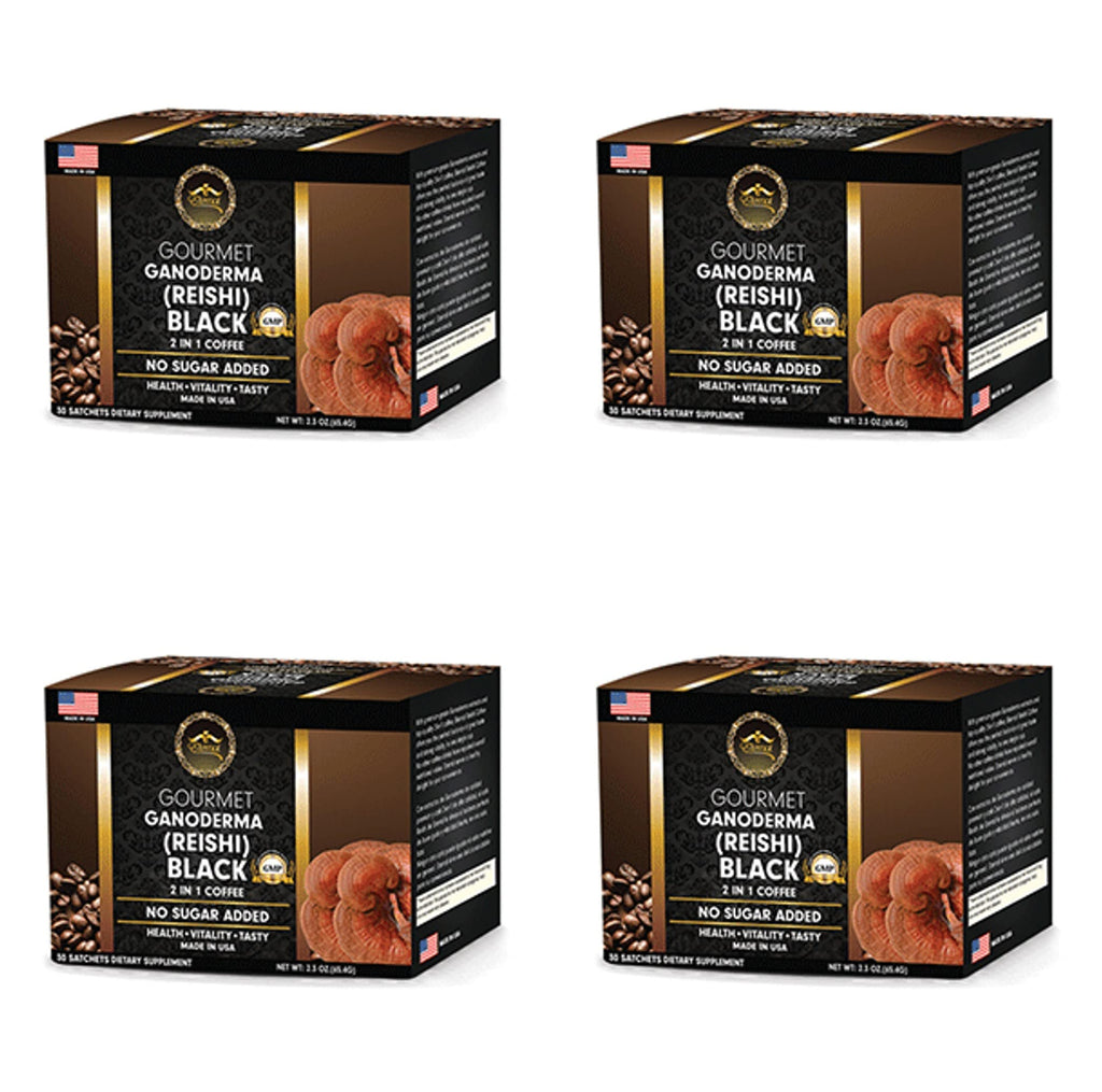 Eternal Gourmet Ganoderma (REISHI) Black Coffee 2 in1 Made in USA Cafe Negro con ganoderma Eternal Pack of 4