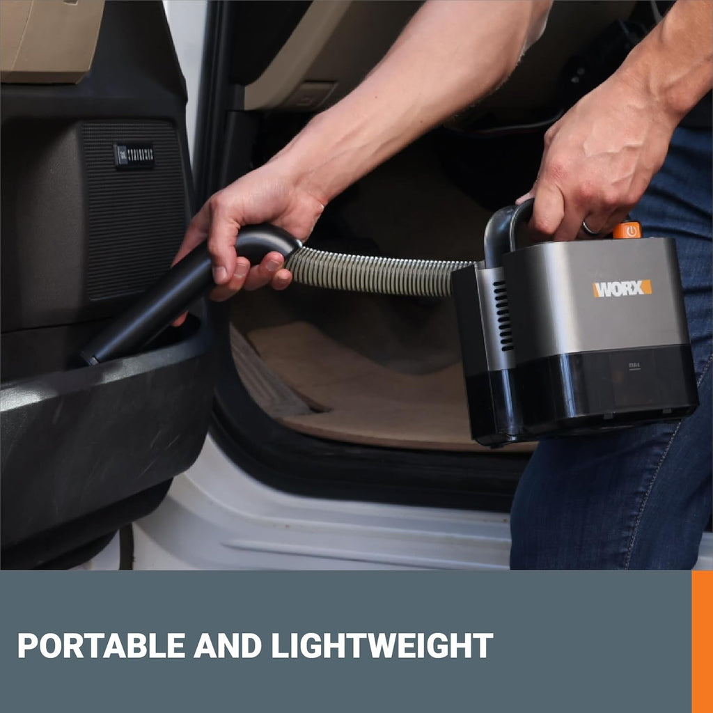 WORX WX030L 20V Cordless Cube Vacuum - Compact & Lightweight Design, Sleek Black Finish