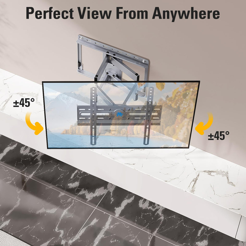 Mounting Dream TV Wall Mount for 32-65 Inch Television,Mount with Swivel and Tilt, Full Motion Bracket with Articulating Dual Arms, Fits 16inch Studs, Max VESA 400X400 mm, 99lbs, MD2581