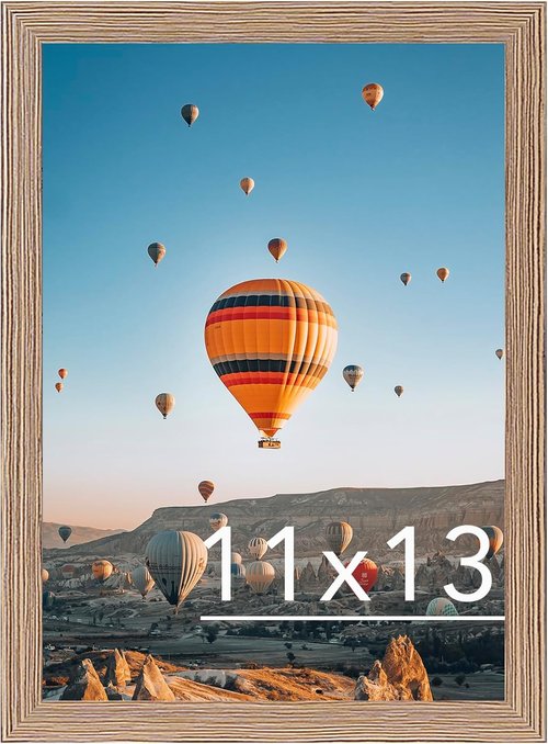 JCJMY 11x13 Rustic Brown Picture Frame - Versatile Wall Mounting for Horizontal or Vertical Display