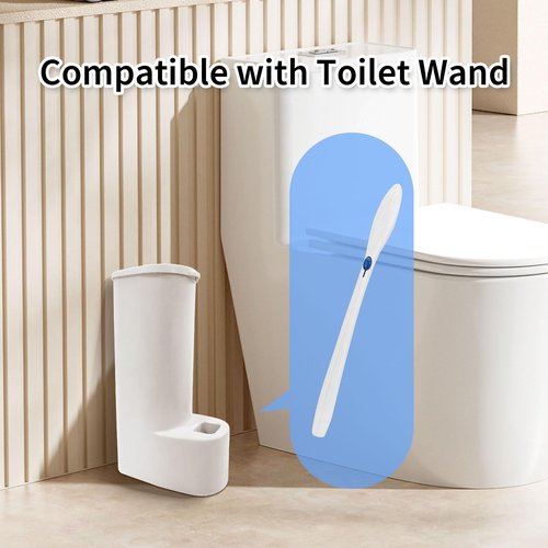 Toilet Wand Holder (Holder Only, No Toilet Wand) Wall Mounted Holder for Disposable Toilet Wand Refill (White), Toilet Wand is not Included