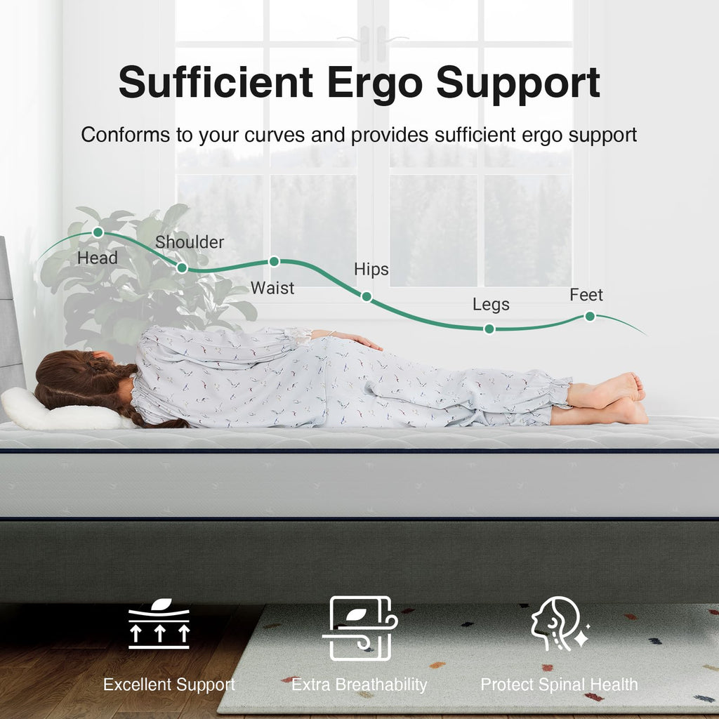 Novilla Twin Mattress 6 Inch, Foam and Spring Hybrid Mattresses for Restful Sleep, Twin Mattress in a Box, Medium Firm, CertiPUR-US Certified Foam, Durable Support, Eco-Friendly Packaging